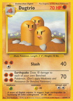 Dugtrio [Base Set] (BS-019) [V1 · Rare]
