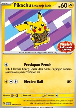 Pikachu Wearing a Batik Shirt [Scarlet & Violet Indonesian Promos] (PID-154)